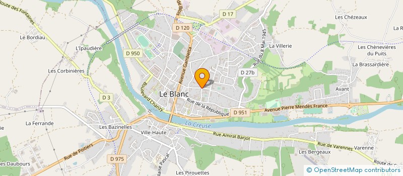 localisation de l'entreprise DELTA-REVIE INDRE à LE BLANC