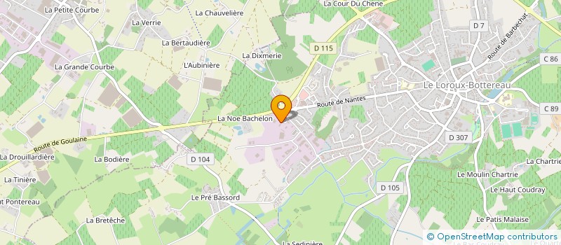 localisation de l'entreprise DEMANGEAU CHARPENTE MENUISERIE à LE LOROUX-BOTTEREAU