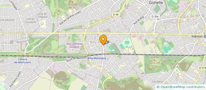 localisation de l'entreprise DEMENAGEMENTS VANTOURNHOUDT à BILLY-MONTIGNY