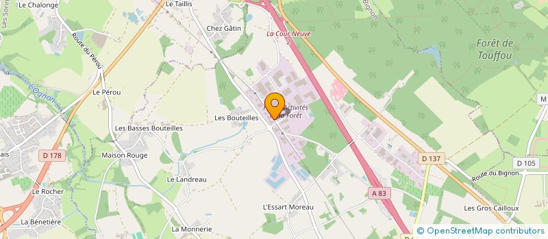 localisation de l'entreprise DENIAUD MENUISERIE à LE BIGNON