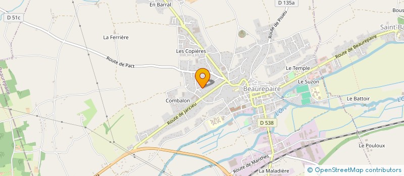 localisation de l'entreprise DENOLLY PROJET ELEC à BEAUREPAIRE