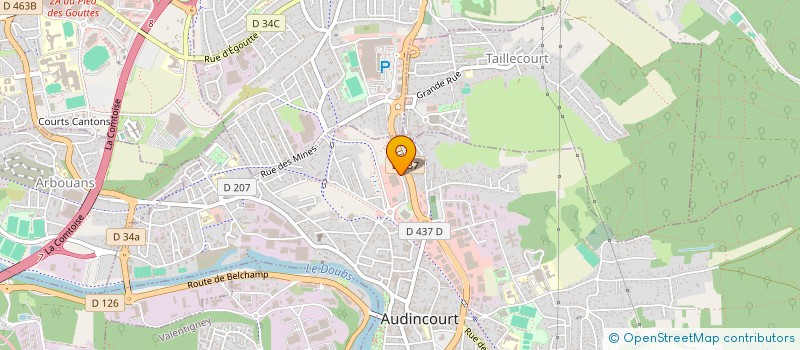 localisation de l'entreprise DEP 25 SYNERGIE à AUDINCOURT