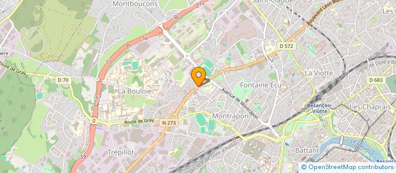 localisation de l'entreprise DEP'COIFFURE à BESANCON