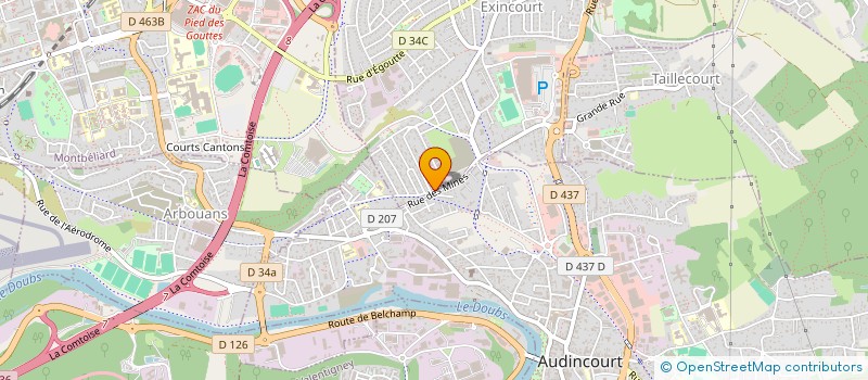localisation de l'entreprise DEPANNEO 25  EXINCOURT