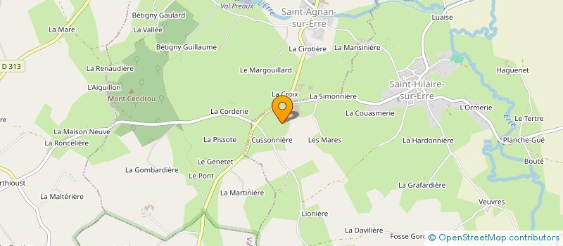 localisation de l'entreprise DEREZ ET FILS à SAINT-HILAIRE-SUR-ERRE
