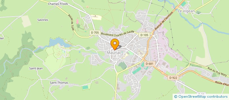 localisation de l'entreprise DERRIERE L'EGLISE à MAURIAC