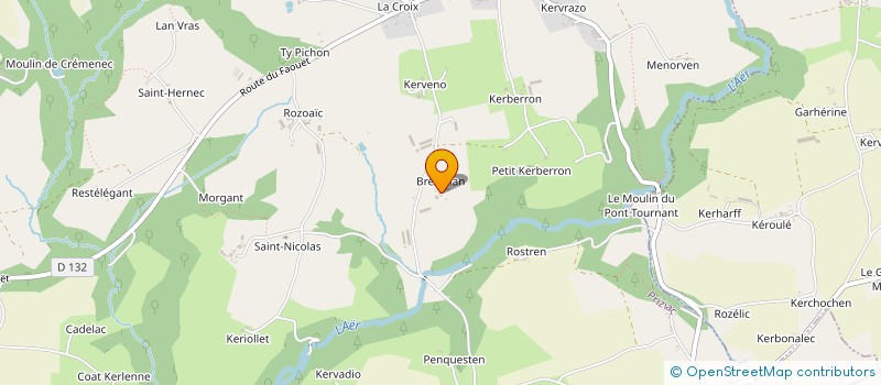 localisation de l'entreprise DES 2 PATTES à PRIZIAC