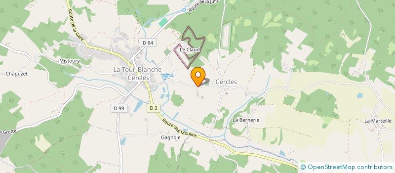 localisation de l'entreprise DES 4 LAPINS  LA TOUR-BLANCHE-CERCLES