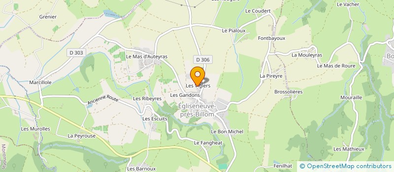 localisation de l'entreprise DES ACACIAS à EGLISENEUVE-PRES-BILLOM
