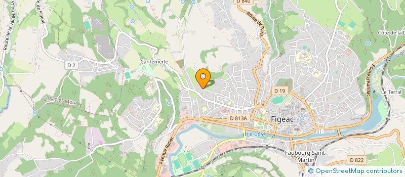 localisation de l'entreprise DES CARCALOUX  FIGEAC