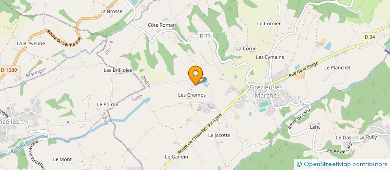 localisation de l'entreprise DES CHAMPS à GREZIEU-LE-MARCHE