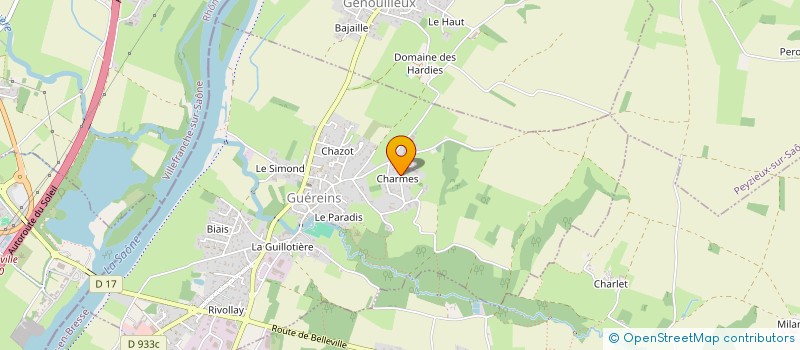 localisation de l'entreprise DES CHARMES MELINON à GUEREINS