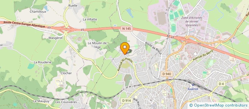 localisation de l'entreprise DES DEUX PONTS -DDP  GUERET