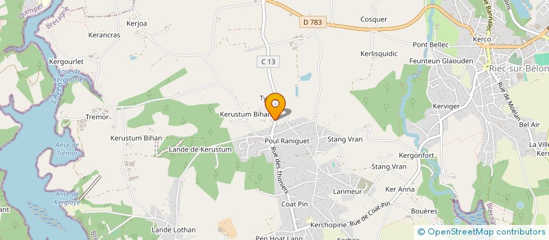 localisation de l'entreprise DES DEUX RIVIERES  RIEC-SUR-BELON