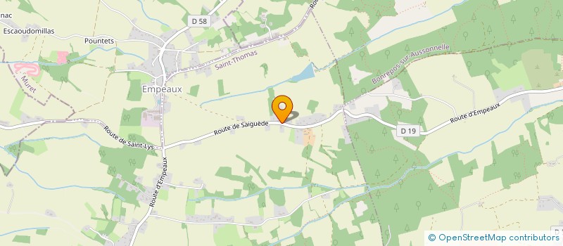 localisation de l'entreprise DES GARIGUETTES  SAINT-THOMAS