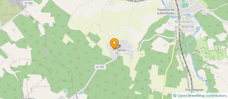 localisation de l'entreprise DES GAROBERIES à MOUTHIERS-SUR-BOEME