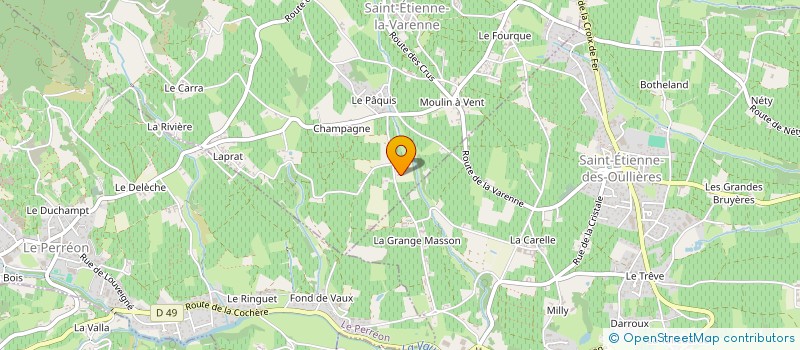localisation de l'entreprise DES GROTTES BIOPROD à SAINT-ETIENNE-DES-OULLIERES