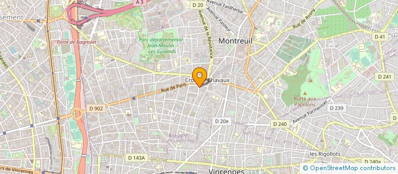 localisation de l'entreprise DES PROD à MONTREUIL
