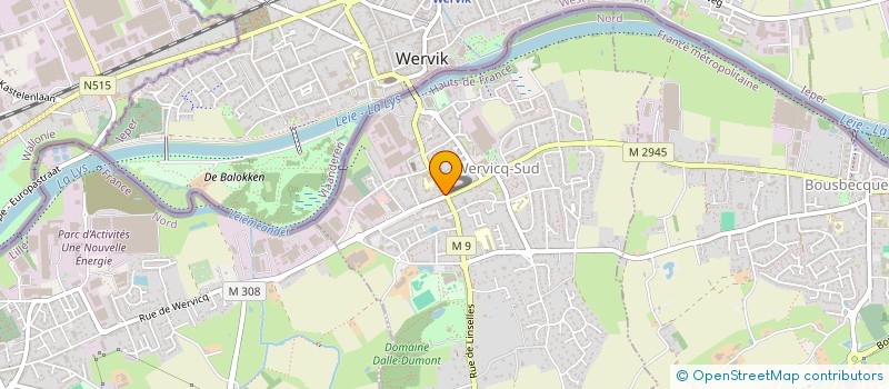 localisation de l'entreprise DES QUATRE PATTES GL  WERVICQ-SUD