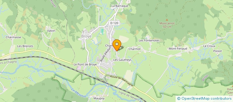 localisation de l'entreprise DES RACINES AUX CIMES- LHENRY ELAGAGE  BROYE