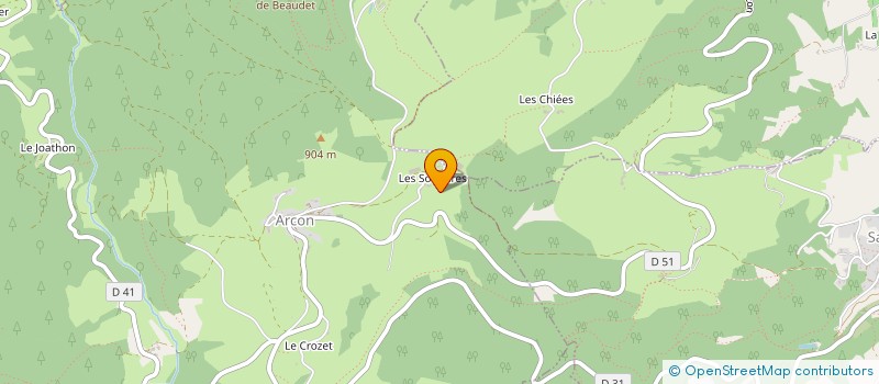 localisation de l'entreprise DES SOUTIERES  ARCON