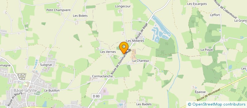 localisation de l'entreprise DES TERRES DES VERNES à BAGE-DOMMARTIN
