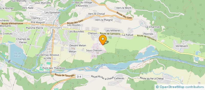 localisation de l'entreprise DES VALIGNONS  TANINGES