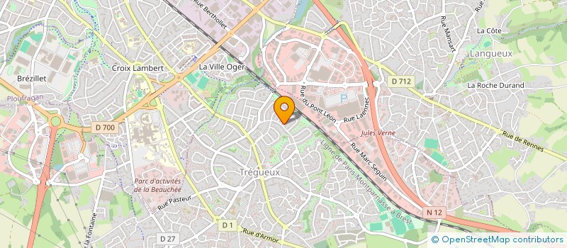 localisation de l'entreprise DES VAUX  TREGUEUX