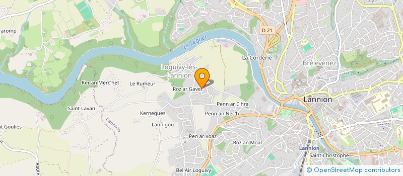 localisation de l'entreprise DES VIGNES  LANNION