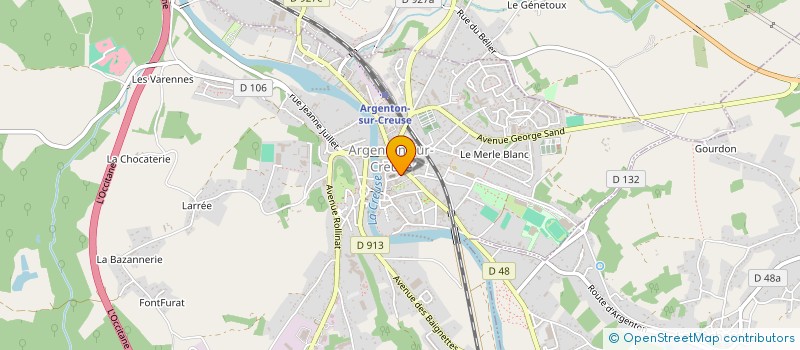 localisation de l'entreprise DESCHAMPS ET ASSOCIES à ARGENTON-SUR-CREUSE