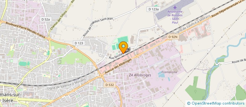 localisation de l'entreprise DESCOMBES CHARPENTE  ROMANS-SUR-ISERE