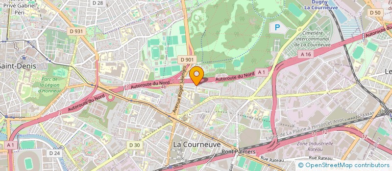 localisation de l'entreprise DESIGN BAT à LA COURNEUVE
