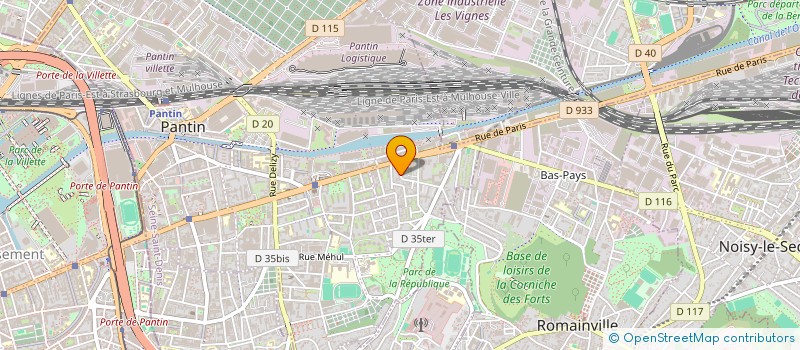 localisation de l'entreprise DESIGN GRAPHIQUE ET D'OBJETS  PANTIN