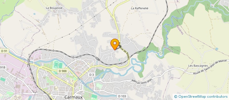 localisation de l'entreprise DESRHODIA à CARMAUX