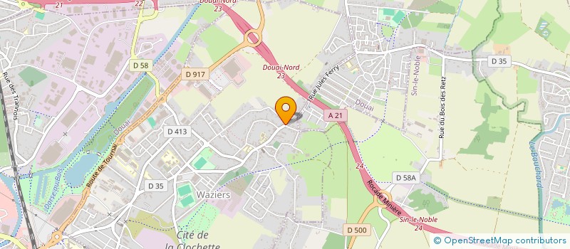 localisation de l'entreprise DETENTE ATHLETIQUE DE DOUAI  WAZIERS