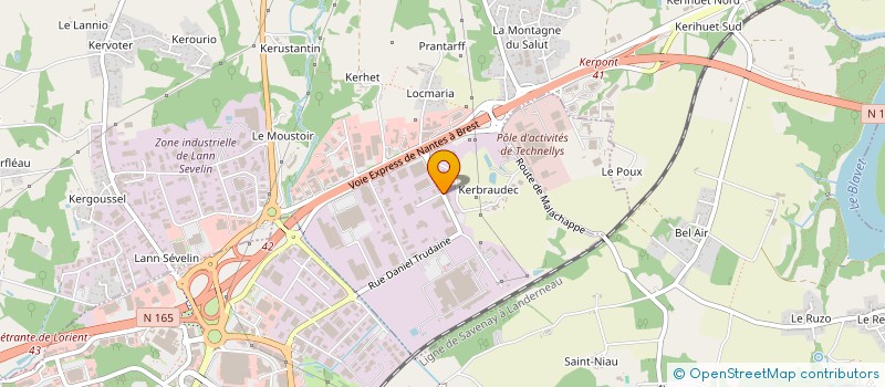 localisation de l'entreprise DETRIVALOR à CAUDAN