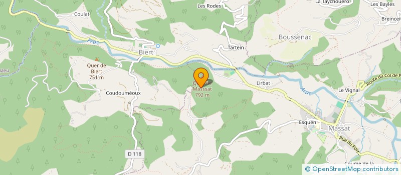 localisation de l'entreprise DEUX MAINS JOINTES à MASSAT