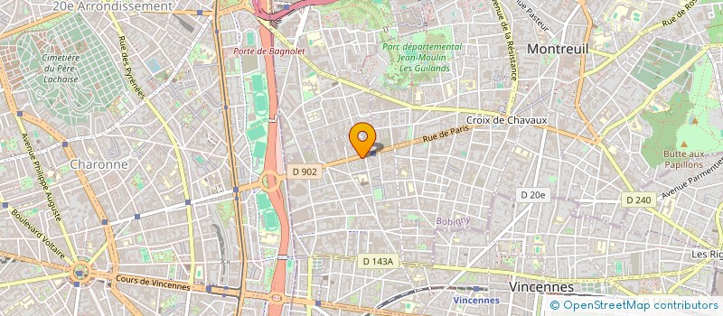 localisation de l'entreprise DEUX POINTS OUVREZ LES GUILLEMETS à MONTREUIL