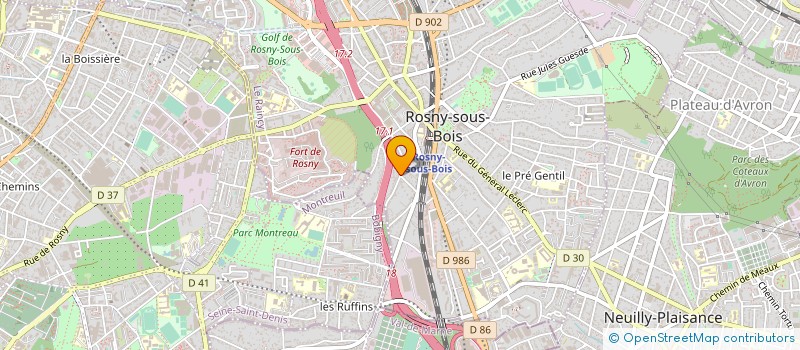 localisation de l'entreprise DEV QUARTZ à ROSNY-SOUS-BOIS