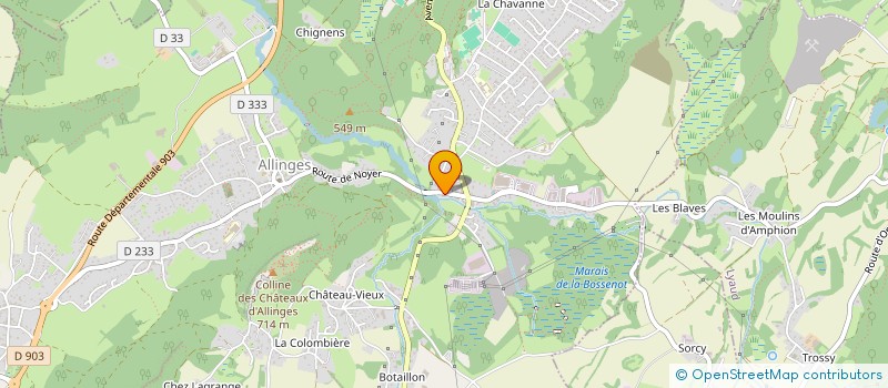 localisation de l'entreprise DEVAUD TRANSPORTS à ALLINGES