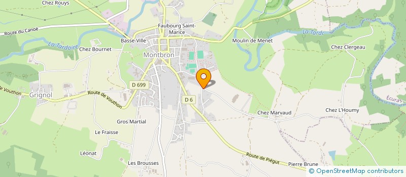 localisation de l'entreprise DF MATERIAUX  MONTBRON