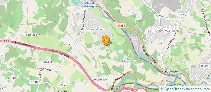 localisation de l'entreprise DFCE AZERGUES  CHATILLON