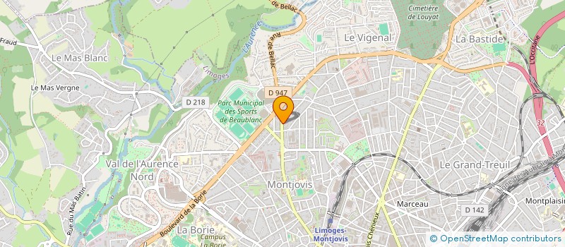 localisation de l'entreprise DG BARRIERE à LIMOGES
