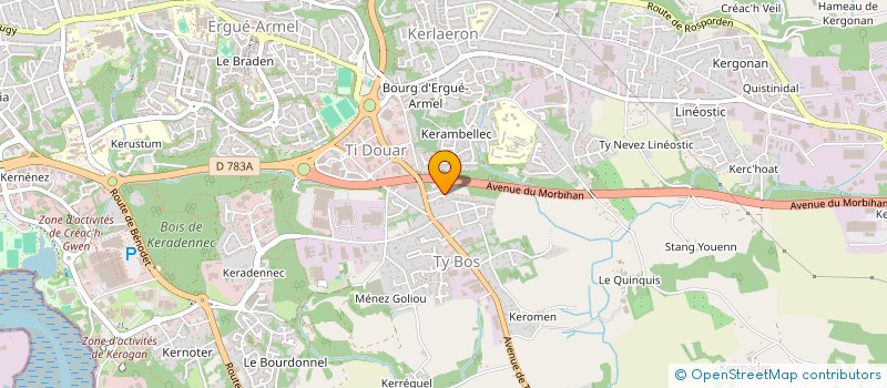 localisation de l'entreprise DG IMMO 29 à QUIMPER