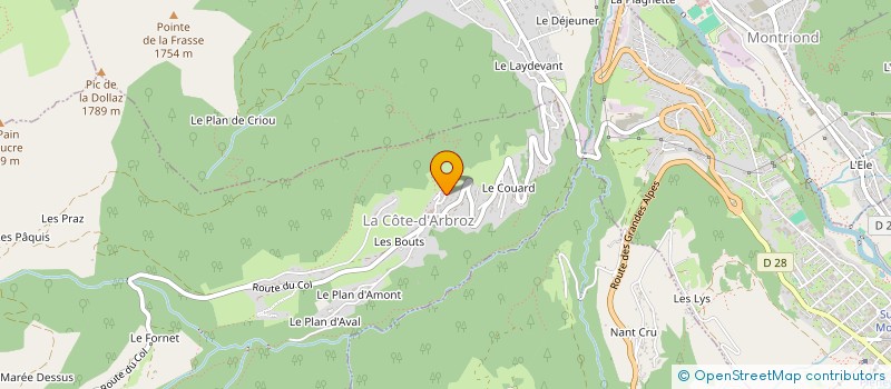localisation de l'entreprise DG IMMO SCI à LA COTE-D'ARBROZ