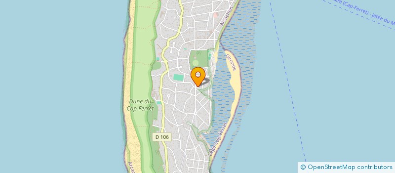 localisation de l'entreprise DH IMMOBILIER à LEGE-CAP-FERRET