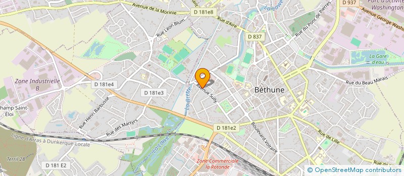 localisation de l'entreprise DHB à BETHUNE