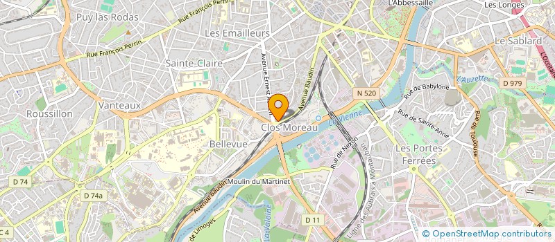 localisation de l'entreprise DIES-ELEC BAUDIN à LIMOGES