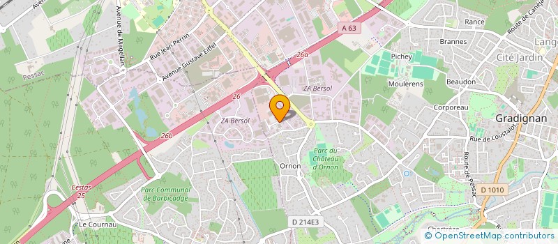 localisation de l'entreprise DIFFUS'LAINE TISSUS BX à GRADIGNAN