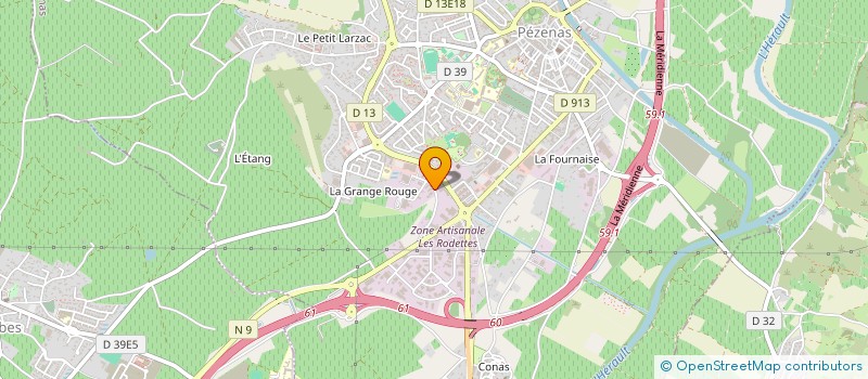 localisation de l'entreprise DIFFUSION AUTO SUD - D.A.S à PEZENAS